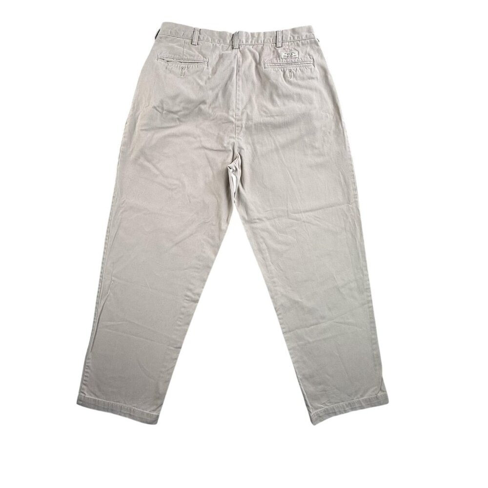 Vintage Polo Ralph Lauren Chino Pants Mens 35x33 Khaki Tan Andrew Pant Pleated - Picture 2 of 16